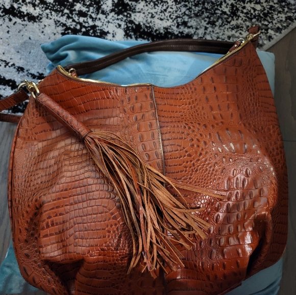 Handbags - Used Genuine Leather Croc print Hobo/Shoulder Bag